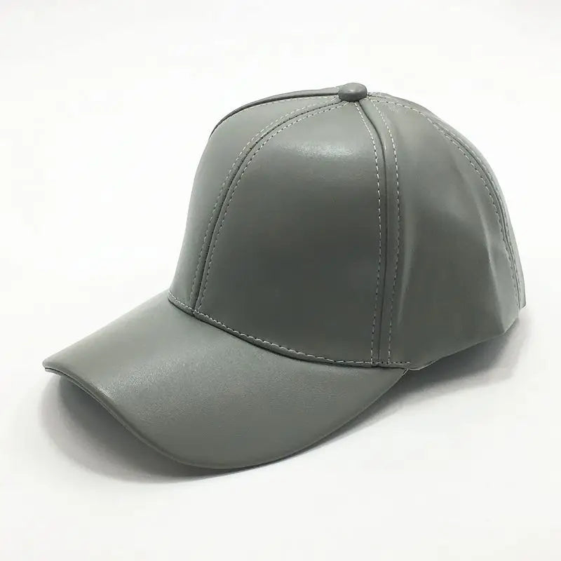 Unisex Baseball Cap aus Kunstleder – Verstellbare Hip Hop Snapback Mütze | Modische Trucker Kappe für Damen & Herren