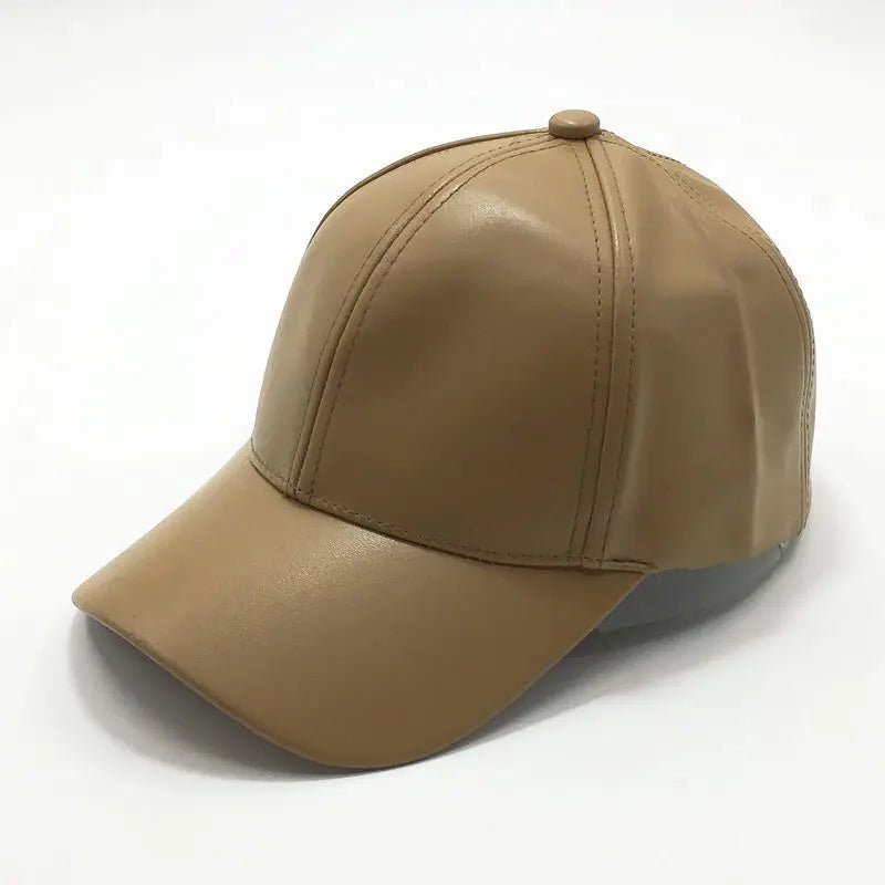 Unisex Baseball Cap aus Kunstleder – Verstellbare Hip Hop Snapback Mütze | Modische Trucker Kappe für Damen & Herren