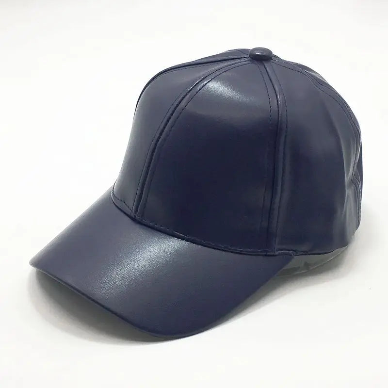 Unisex Baseball Cap aus Kunstleder – Verstellbare Hip Hop Snapback Mütze | Modische Trucker Kappe für Damen & Herren