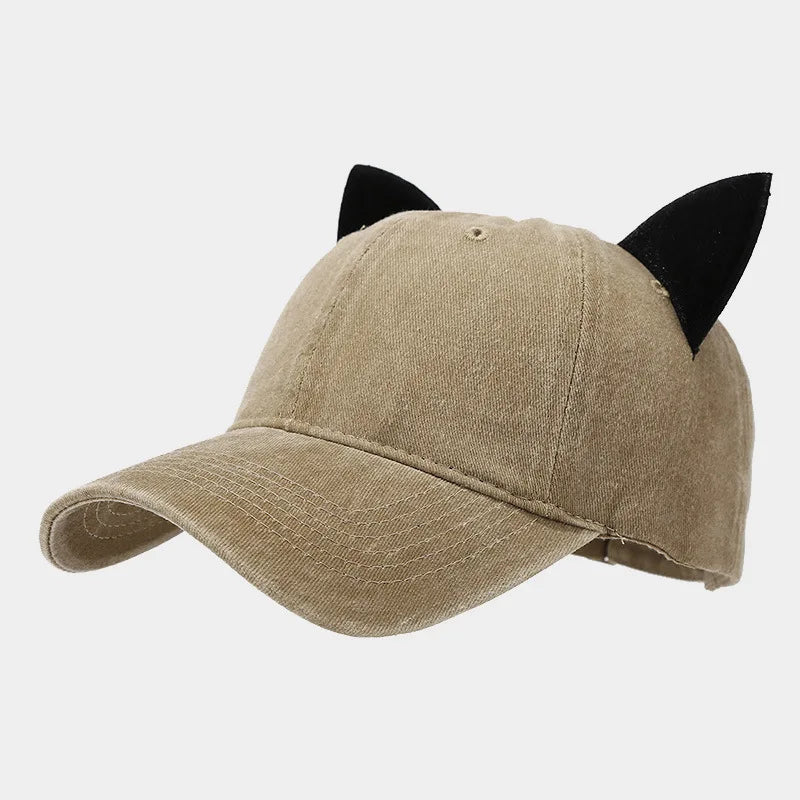 Unisex Baseball Cap mit Katzenohren – Weiche Sommermütze | Personalisierte Streetwear & Hip Hop Cap für Damen & Herren