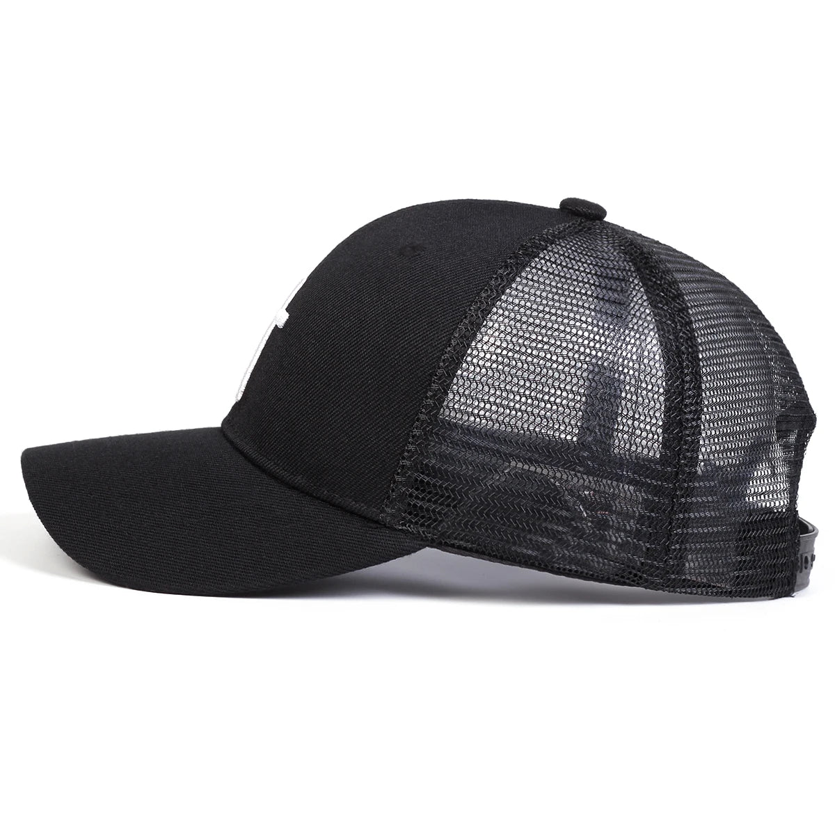 Unisex Mesh Baseball Cap mit Kreuz-Stickerei – Verstellbare Hip Hop Kappe | Atmungsaktive Sonnenmütze für Frühling & Sommer