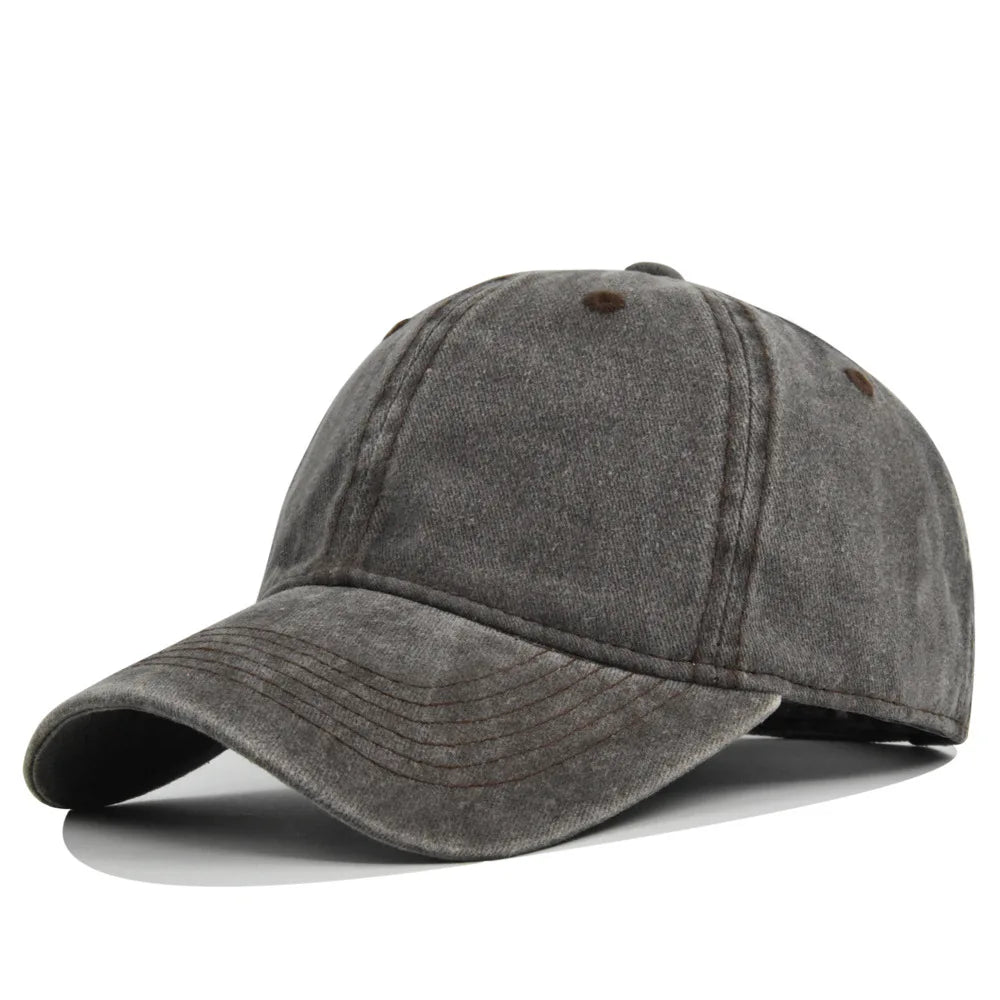 Unisex Baseball Cap aus Gewaschener Baumwolle – Verstellbare Einfarbige Snapback Mütze | Retro Y2K Hip Hop Sonnenkappe für Damen & Herren
