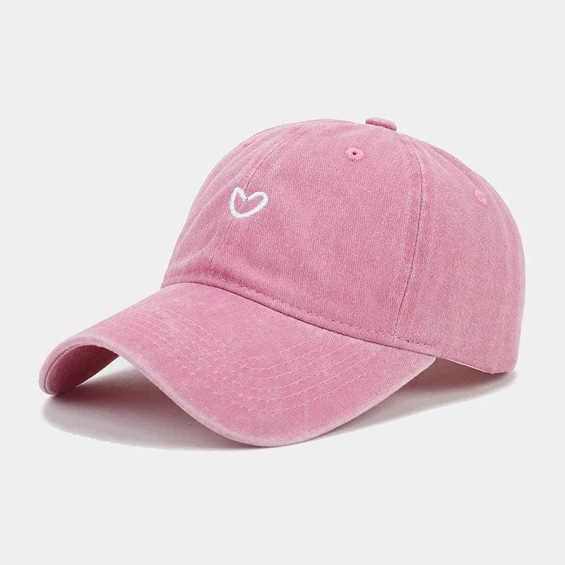 Unisex Baseball Cap mit „Love“-Stickerei – Gewaschene Baumwoll Snapback Mütze | Retro Freizeitkappe für Damen & Herren