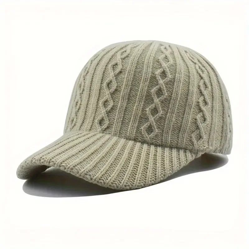 Unisex Strick-Baseball Cap – Warme Herbst & Winter Mütze | Modische Vielseitige Kappe für Damen & Herren