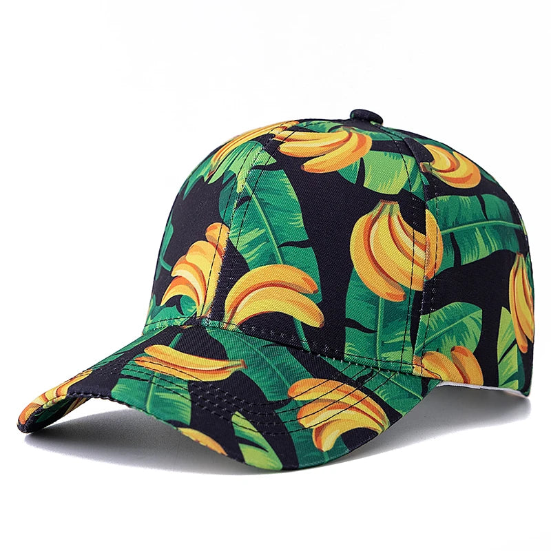 Unisex Baseball Cap mit Früchte-Print – Verstellbare Sommermütze | Atmungsaktive Sonnenkappe für Damen & Herren