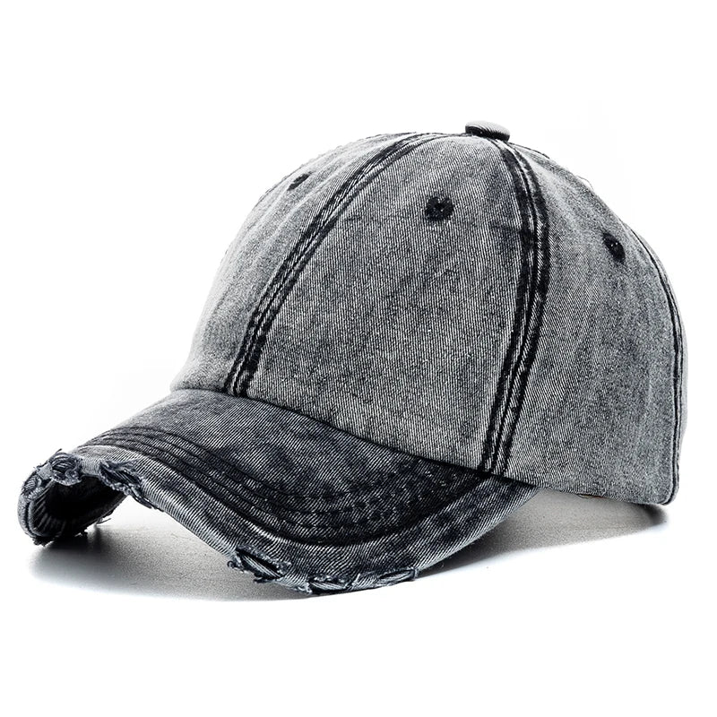 Unisex Baseball Cap aus Gewaschener Baumwolle – Einfarbige Denim Kappe | Hochwertige Verstellbare Streetwear Mütze für Damen & Herren