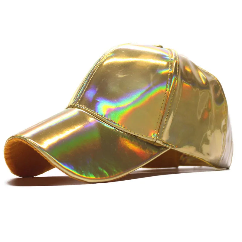 Unisex Baseball Cap aus Lackleder – Glänzende Street Style Kappe | Farbige Duckbill Mütze mit Sonnenschutz für Damen & Herren