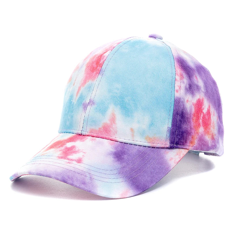 Unisex Baseball Cap mit Tie-Dye-Muster – Bunte Regenbogen Sommermütze | Verstellbare Streetwear Dad Cap für Damen & Herren