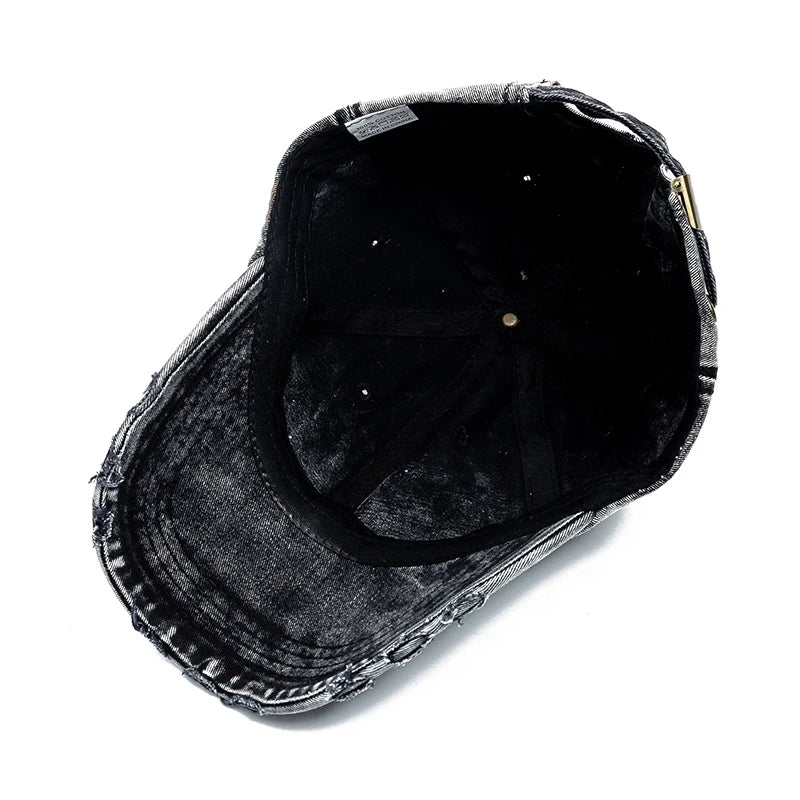 Unisex Baseball Cap aus Gewaschener Baumwolle – Einfarbige Denim Kappe | Hochwertige Verstellbare Streetwear Mütze für Damen & Herren