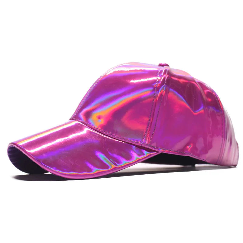 Unisex Baseball Cap aus Lackleder – Glänzende Street Style Kappe | Farbige Duckbill Mütze mit Sonnenschutz für Damen & Herren