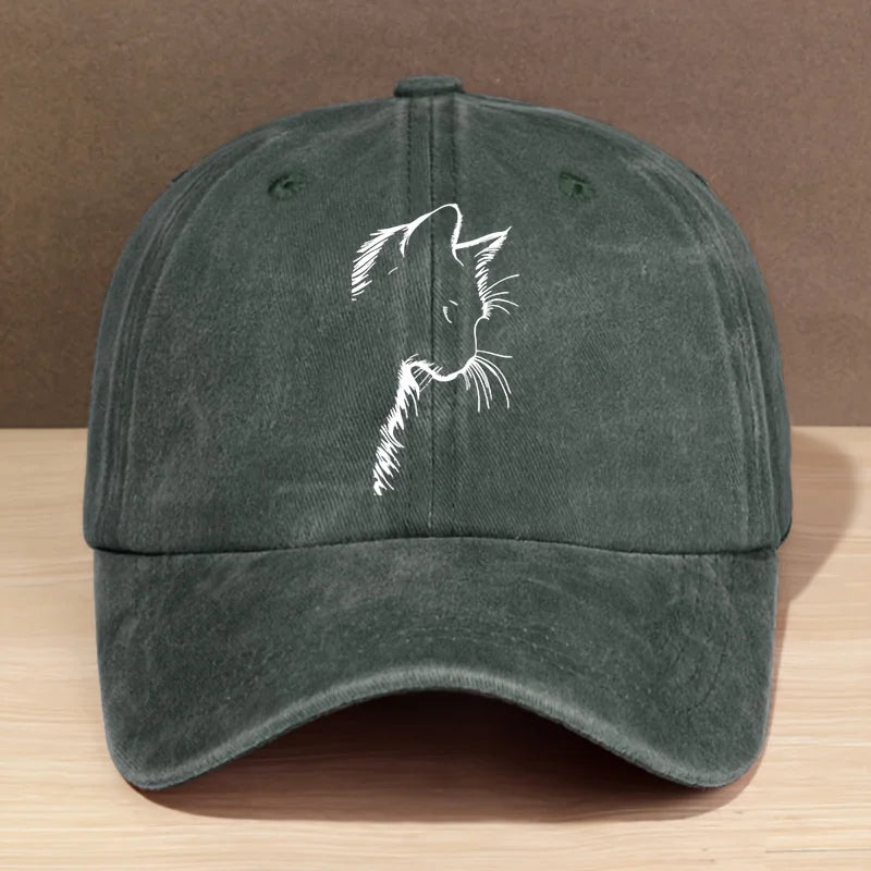 Unisex Trucker Cap mit Ausgeschnittenem Katzenmuster – Atmungsaktive Mesh Baseball Cap | Outdoor Sport & Camping Sonnenmütze für Damen & Herren