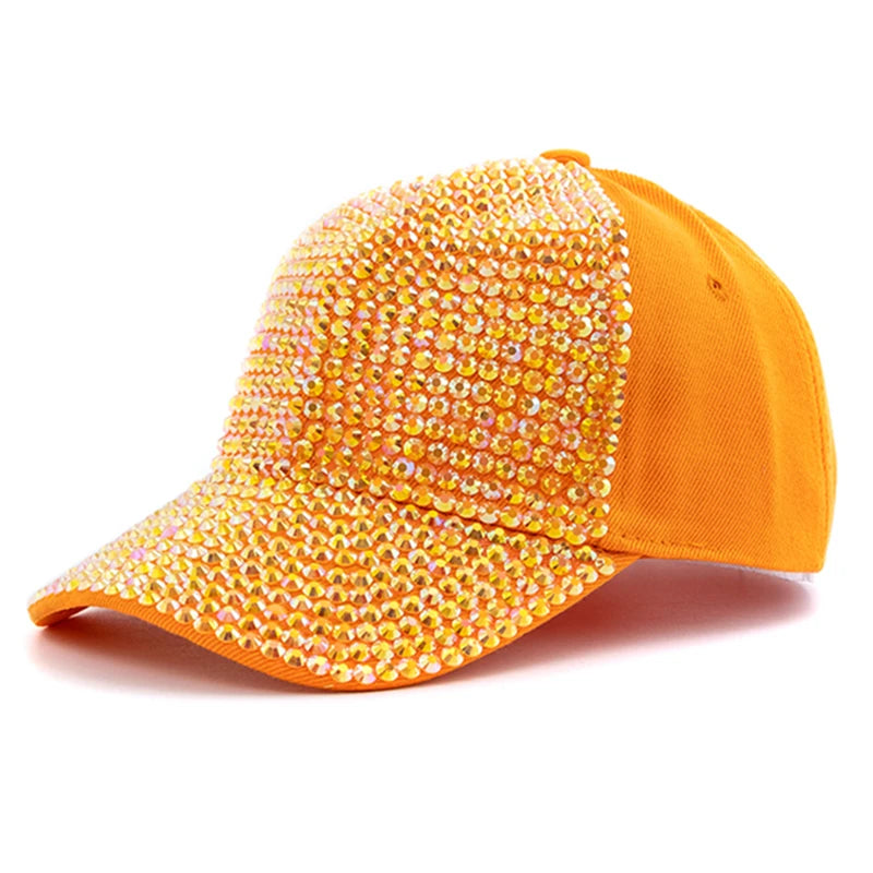 Unisex Baseball Cap mit Diamant-Applikation – Schlichte Verstellbare Mütze | Modische Streetwear & Freizeitkappe für Damen & Herren