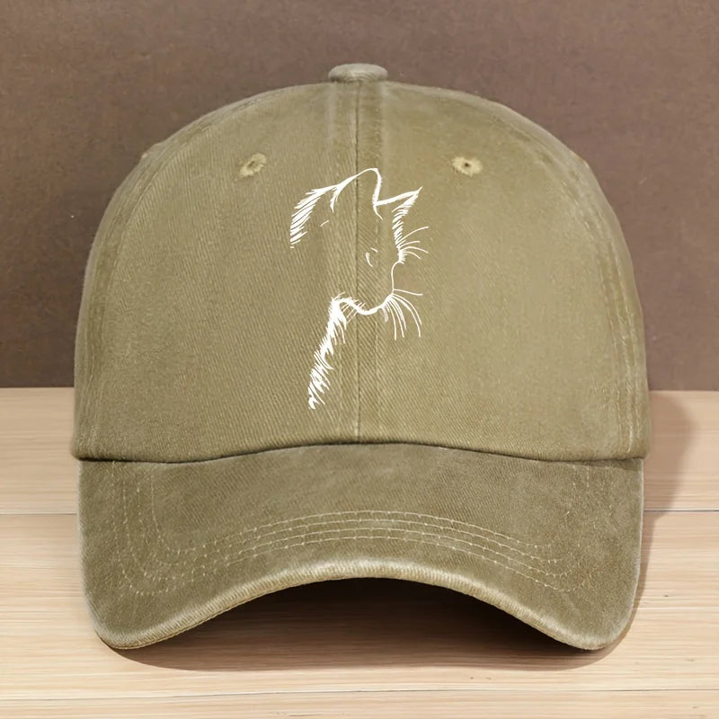 Unisex Trucker Cap mit Ausgeschnittenem Katzenmuster – Atmungsaktive Mesh Baseball Cap | Outdoor Sport & Camping Sonnenmütze für Damen & Herren