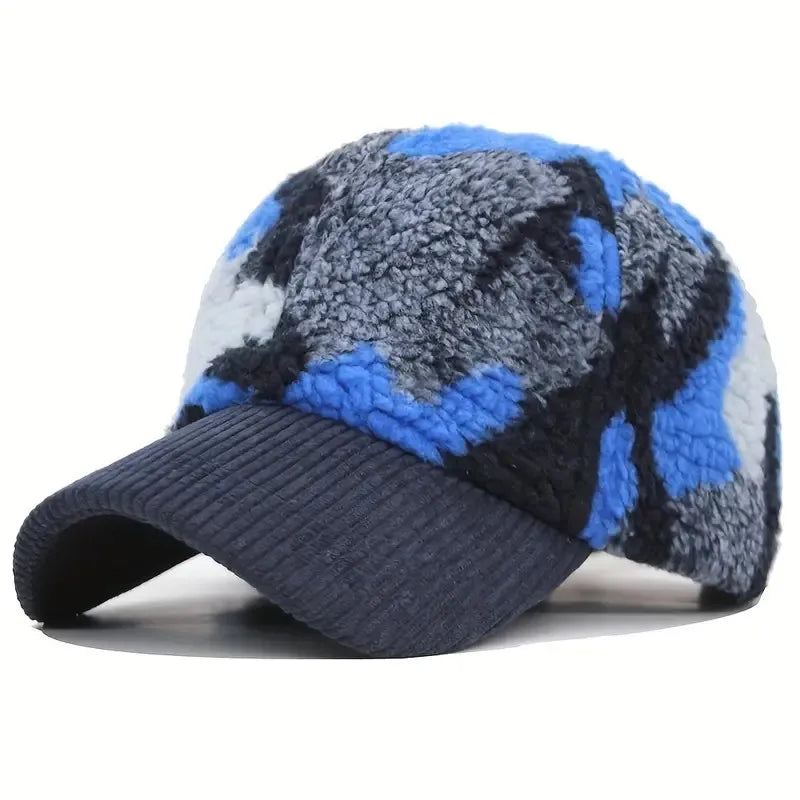 Unisex Cord-Mütze mit Camouflage-Feder-Muster – Trendy Baseball Cap für Outdoor & Freizeit | Stilvolles Geschenk für Sie & Ihn