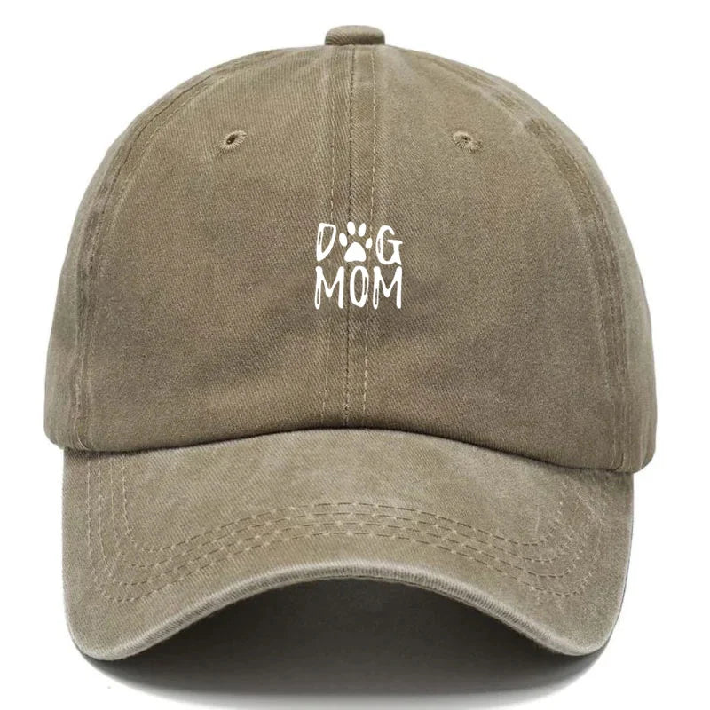 Unisex Baseball Cap „Dog Mom“ – Gewaschene Vintage Baumwollkappe | Verstellbare Trucker Mütze für Damen & Herren, Tierliebhaber & Freizeit