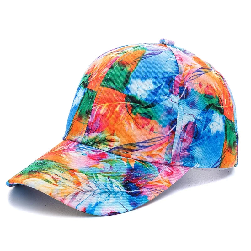 Unisex Baseball Cap mit Tie-Dye-Muster – Bunte Regenbogen Sommermütze | Verstellbare Streetwear Dad Cap für Damen & Herren