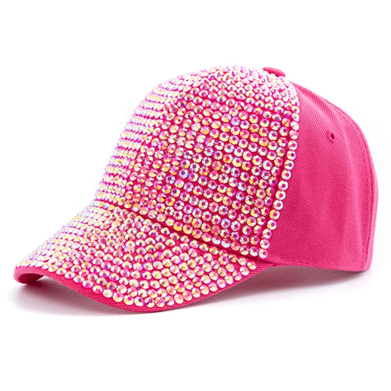 Unisex Baseball Cap mit Diamant-Applikation – Schlichte Verstellbare Mütze | Modische Streetwear & Freizeitkappe für Damen & Herren
