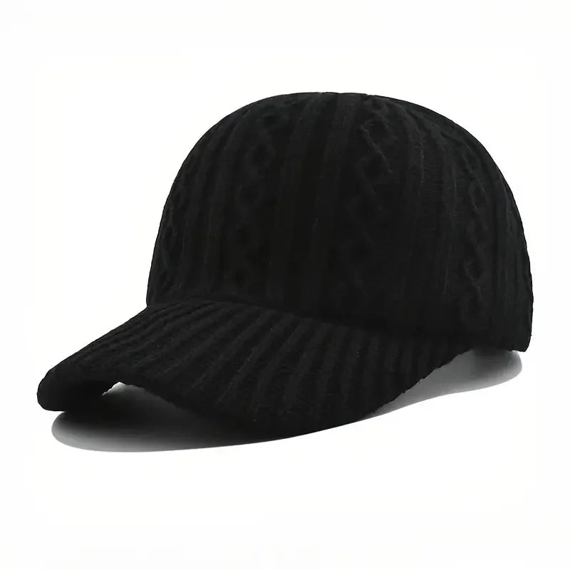 Unisex Strick-Baseball Cap – Warme Herbst & Winter Mütze | Modische Vielseitige Kappe für Damen & Herren
