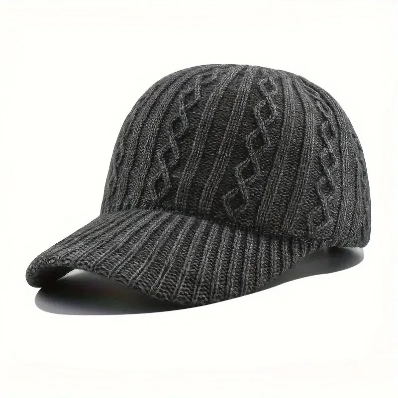 Unisex Strick-Baseball Cap – Warme Herbst & Winter Mütze | Modische Vielseitige Kappe für Damen & Herren