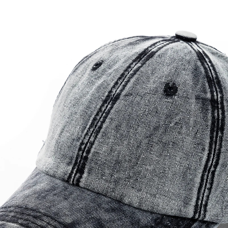 Unisex Baseball Cap aus Gewaschener Baumwolle – Einfarbige Denim Kappe | Hochwertige Verstellbare Streetwear Mütze für Damen & Herren