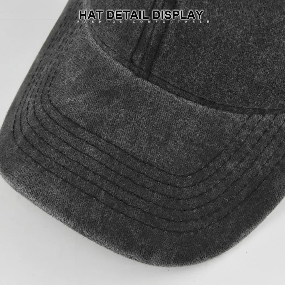 Unisex Baseball Cap aus Gewaschener Baumwolle – Verstellbare Einfarbige Snapback Mütze | Retro Y2K Hip Hop Sonnenkappe für Damen & Herren