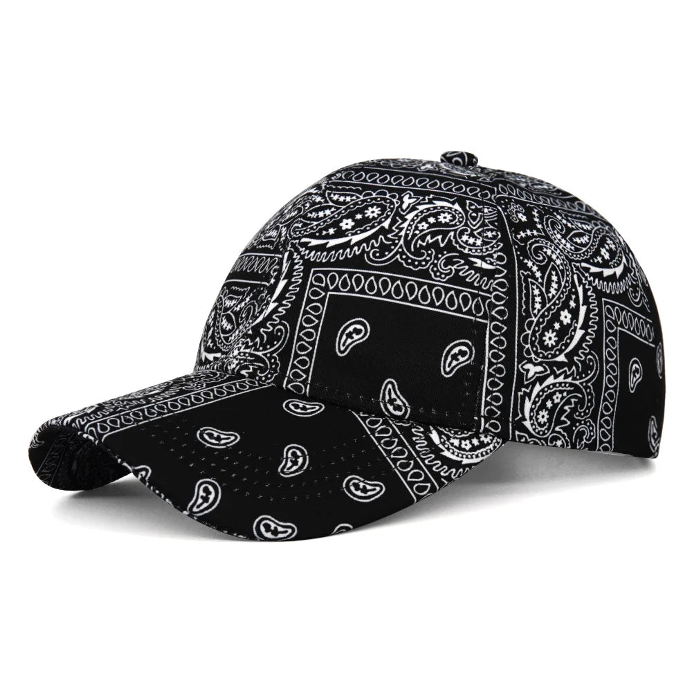 Unisex Sommer Baseball Cap mit Cashew-Blumen-Muster – Verstellbare Sonnenmütze | Hip Hop Trucker Cap für Damen & Herren