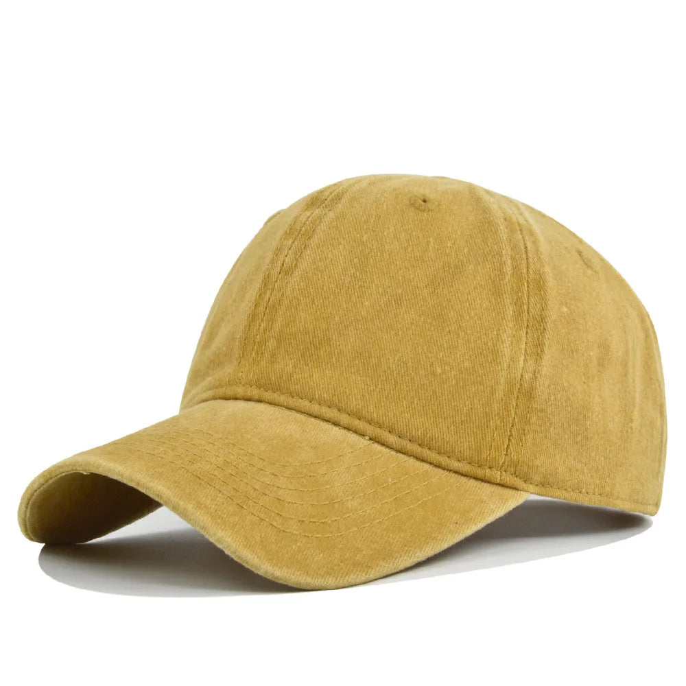 Unisex Baseball Cap aus Gewaschener Baumwolle – Verstellbare Einfarbige Snapback Mütze | Retro Y2K Hip Hop Sonnenkappe für Damen & Herren