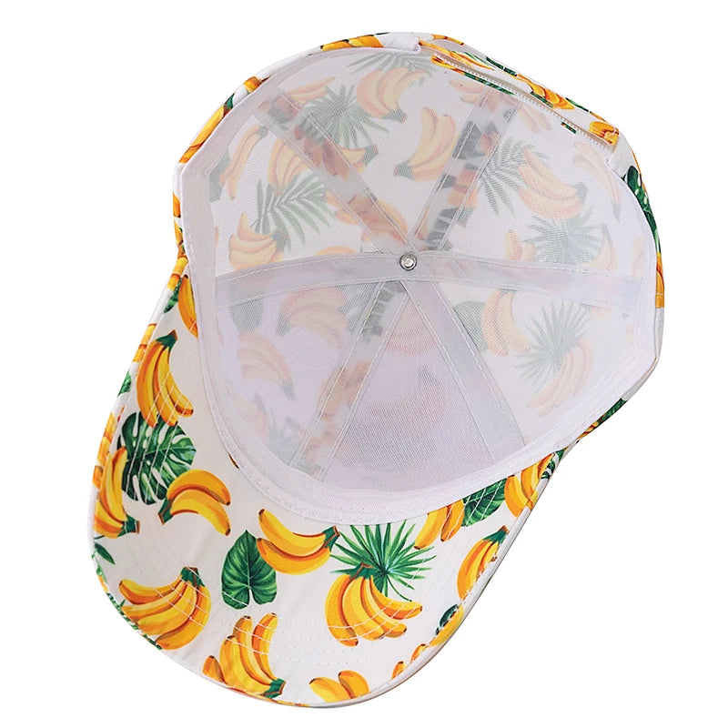 Unisex Baseball Cap mit Früchte-Print – Verstellbare Sommermütze | Atmungsaktive Sonnenkappe für Damen & Herren