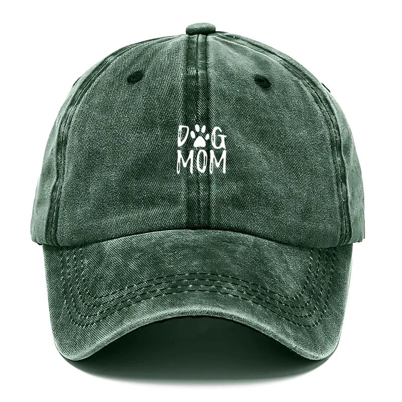 Unisex Baseball Cap „Dog Mom“ – Gewaschene Vintage Baumwollkappe | Verstellbare Trucker Mütze für Damen & Herren, Tierliebhaber & Freizeit