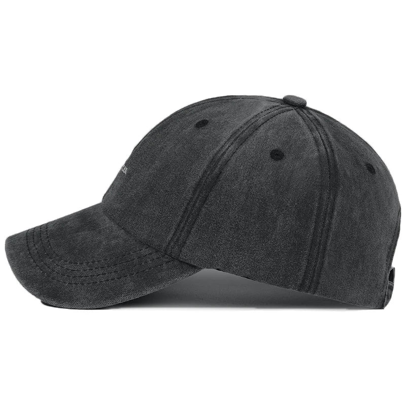 Unisex Baseball Cap aus Gewaschener Baumwolle mit Wellen-Stickerei – Verstellbare Retro Dad Cap | Modische Freizeit & Sonnenmütze für Damen & Herren