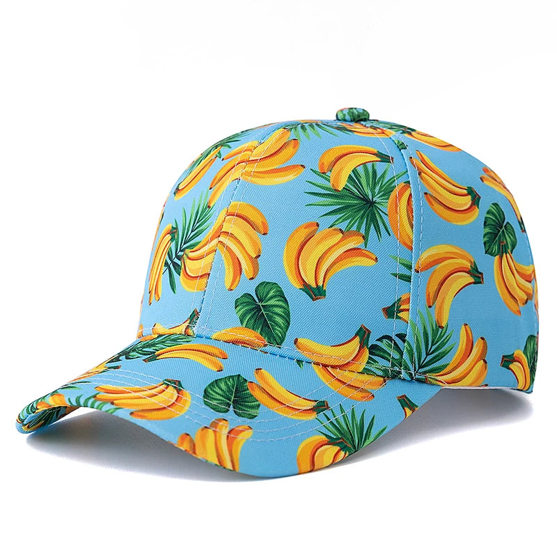Unisex Baseball Cap mit Früchte-Print – Verstellbare Sommermütze | Atmungsaktive Sonnenkappe für Damen & Herren