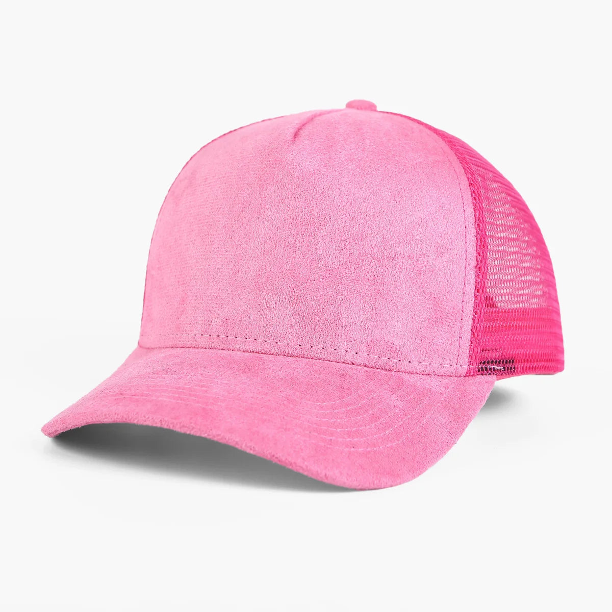 Unisex 5-Panel Trucker Cap mit Wildlederfront & Mesh-Rückseite – Verstellbare Einfarbige Baseballmütze | Atmungsaktive Sommermütze für Damen & Herren