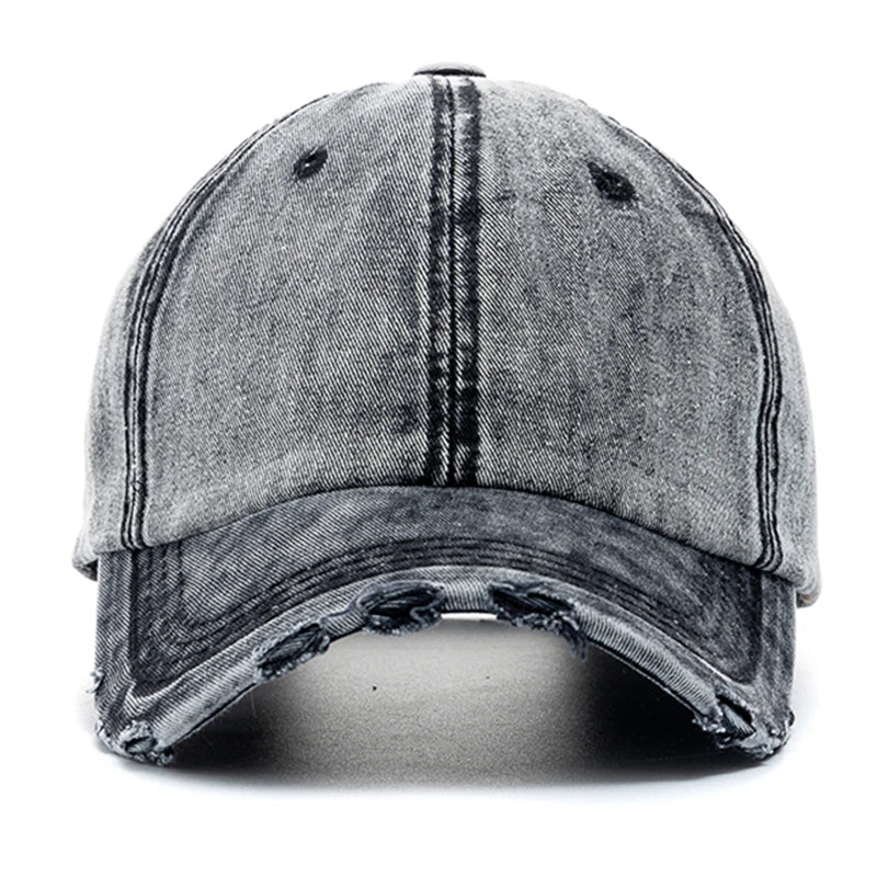 Unisex Baseball Cap aus Gewaschener Baumwolle – Einfarbige Denim Kappe | Hochwertige Verstellbare Streetwear Mütze für Damen & Herren