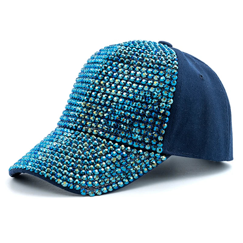 Unisex Baseball Cap mit Diamant-Applikation – Schlichte Verstellbare Mütze | Modische Streetwear & Freizeitkappe für Damen & Herren