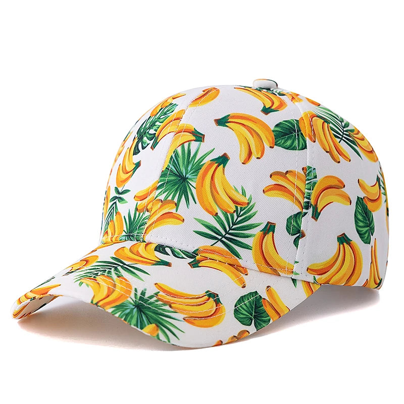 Unisex Baseball Cap mit Früchte-Print – Verstellbare Sommermütze | Atmungsaktive Sonnenkappe für Damen & Herren