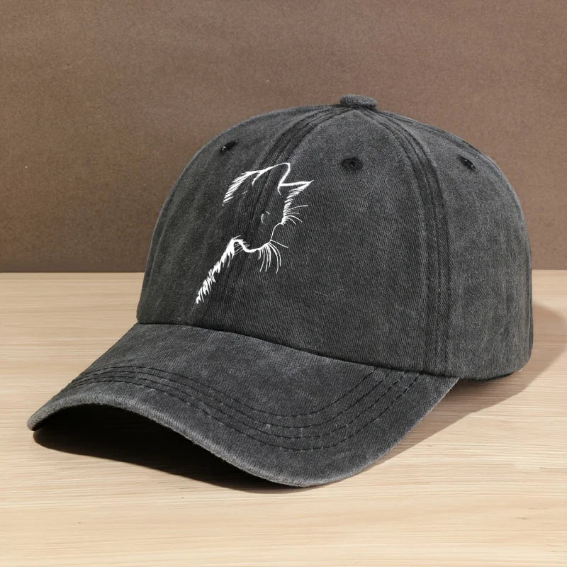 Unisex Trucker Cap mit Ausgeschnittenem Katzenmuster – Atmungsaktive Mesh Baseball Cap | Outdoor Sport & Camping Sonnenmütze für Damen & Herren