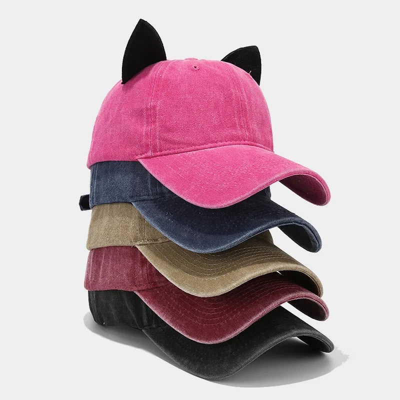 Unisex Baseball Cap mit Katzenohren – Weiche Sommermütze | Personalisierte Streetwear & Hip Hop Cap für Damen & Herren