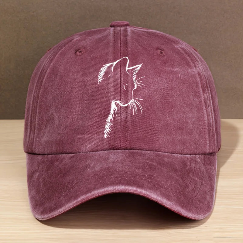 Unisex Trucker Cap mit Ausgeschnittenem Katzenmuster – Atmungsaktive Mesh Baseball Cap | Outdoor Sport & Camping Sonnenmütze für Damen & Herren