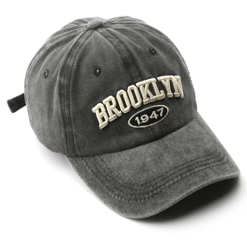 Unisex Baseball Cap mit „Brooklyn“-Stickerei – Verstellbare Baumwollkappe | Retro Streetwear & Hip Hop Mütze für Damen & Herren