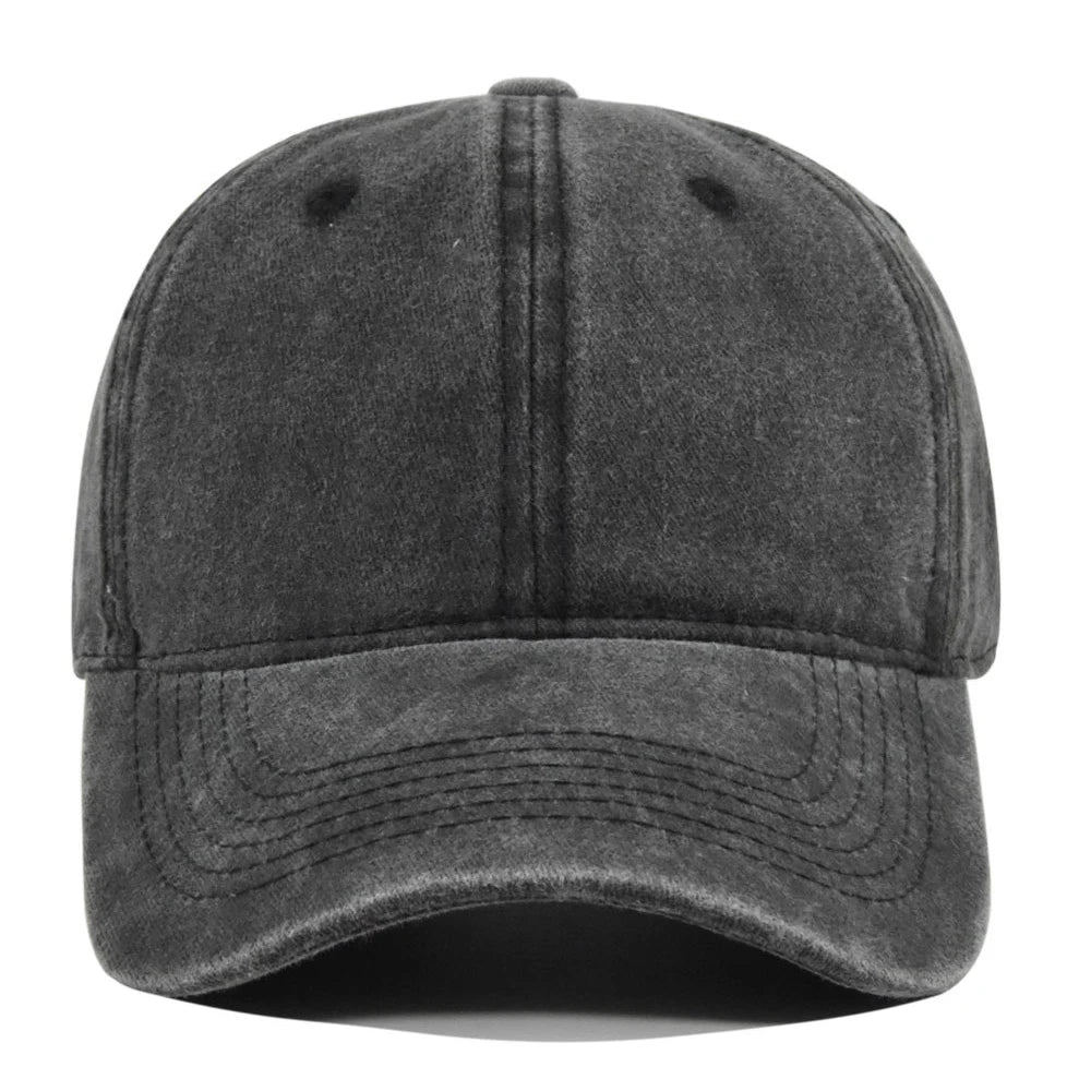 Unisex Baseball Cap aus Gewaschener Baumwolle – Verstellbare Einfarbige Snapback Mütze | Retro Y2K Hip Hop Sonnenkappe für Damen & Herren