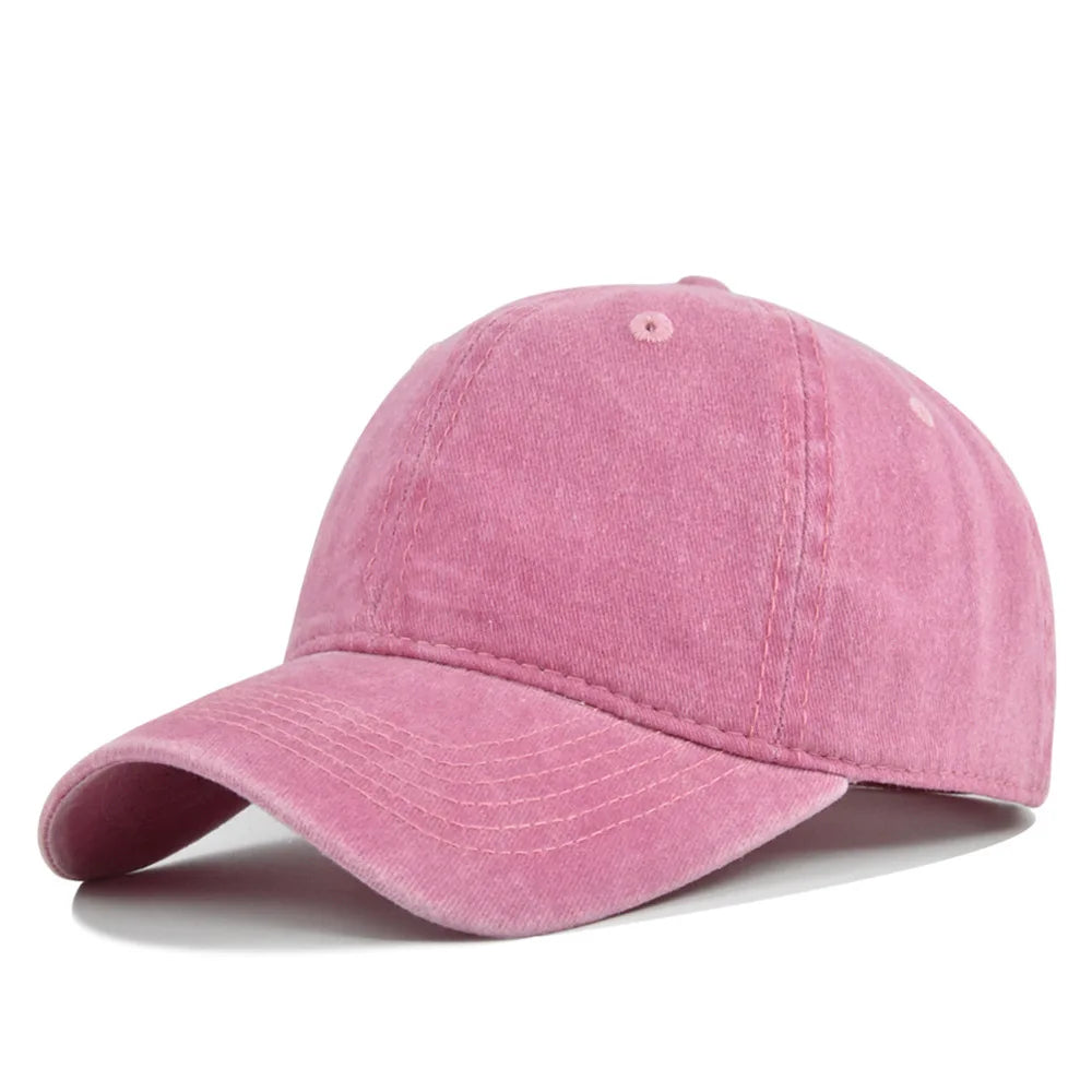 Unisex Baseball Cap aus Gewaschener Baumwolle – Verstellbare Einfarbige Snapback Mütze | Retro Y2K Hip Hop Sonnenkappe für Damen & Herren