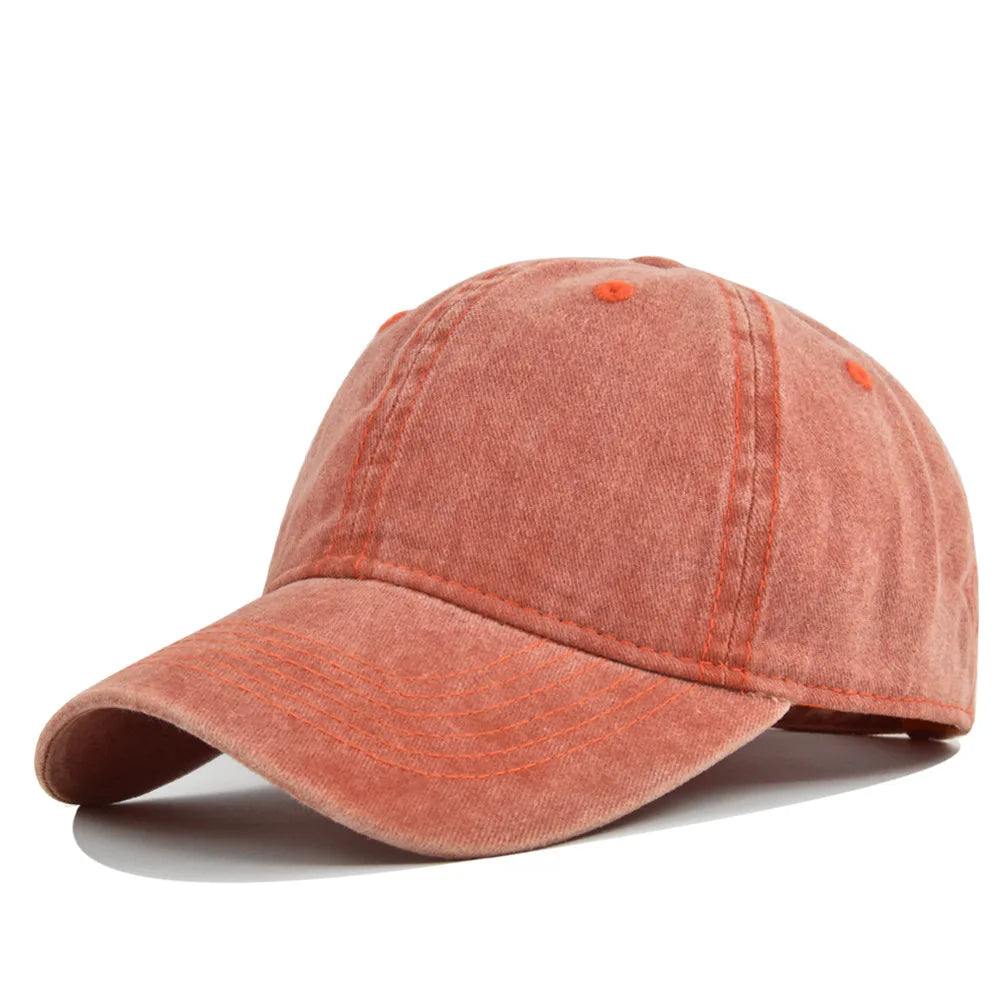 Unisex Baseball Cap aus Gewaschener Baumwolle – Verstellbare Einfarbige Snapback Mütze | Retro Y2K Hip Hop Sonnenkappe für Damen & Herren