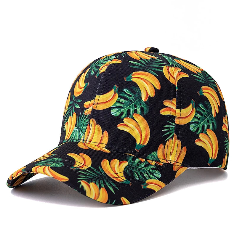 Unisex Baseball Cap mit Früchte-Print – Verstellbare Sommermütze | Atmungsaktive Sonnenkappe für Damen & Herren