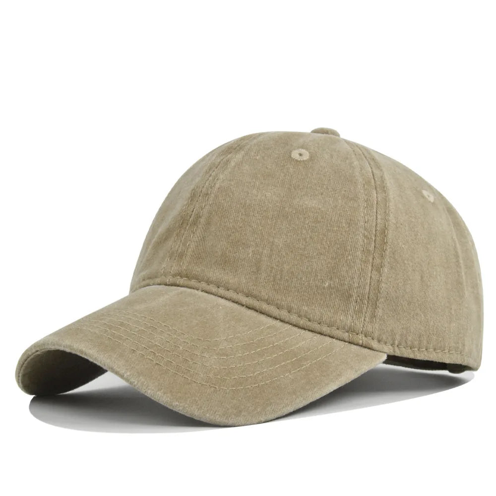 Unisex Baseball Cap aus Gewaschener Baumwolle – Verstellbare Einfarbige Snapback Mütze | Retro Y2K Hip Hop Sonnenkappe für Damen & Herren