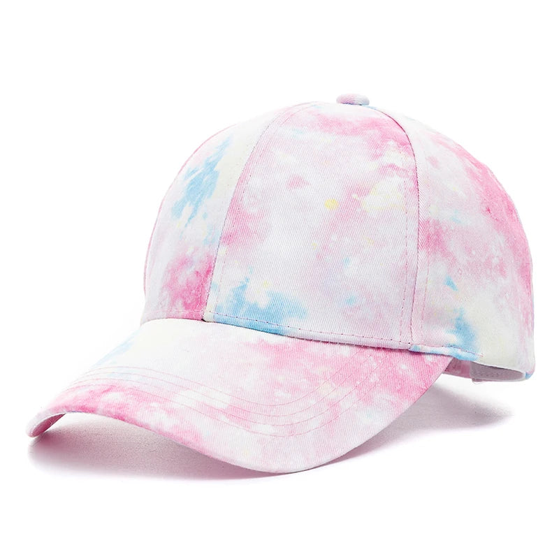 Unisex Baseball Cap mit Tie-Dye-Muster – Bunte Regenbogen Sommermütze | Verstellbare Streetwear Dad Cap für Damen & Herren