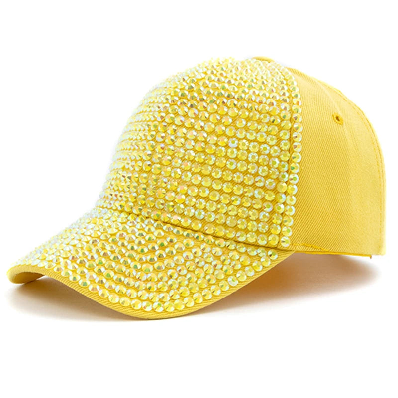 Unisex Baseball Cap mit Diamant-Applikation – Schlichte Verstellbare Mütze | Modische Streetwear & Freizeitkappe für Damen & Herren