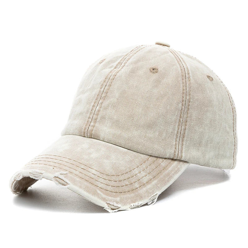 Unisex Baseball Cap aus Gewaschener Baumwolle – Einfarbige Denim Kappe | Hochwertige Verstellbare Streetwear Mütze für Damen & Herren