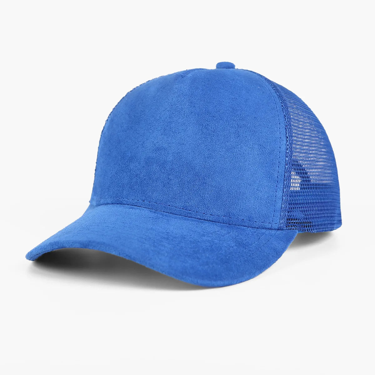 Unisex 5-Panel Trucker Cap mit Wildlederfront & Mesh-Rückseite – Verstellbare Einfarbige Baseballmütze | Atmungsaktive Sommermütze für Damen & Herren