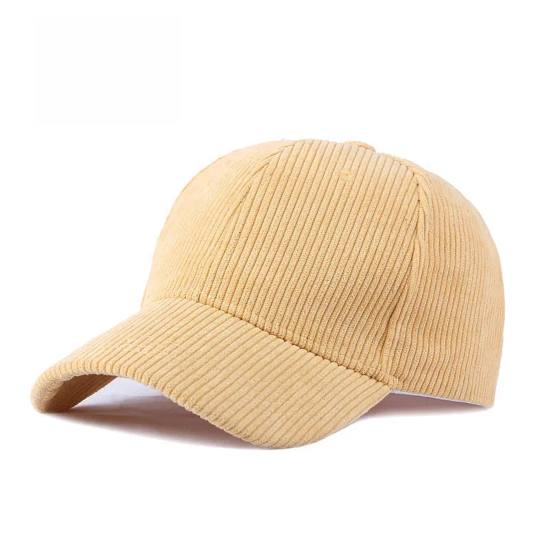 Unisex Cord Baseball Cap – Verstellbare Baumwollkappe im Retro-Stil | Warme Herbst Snapback Mütze für Damen & Herren, Freizeit & Streetwear