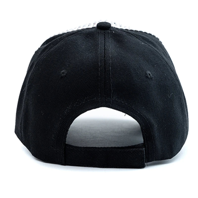 Unisex Baseball Cap mit Diamant-Applikation – Schlichte Verstellbare Mütze | Modische Streetwear & Freizeitkappe für Damen & Herren